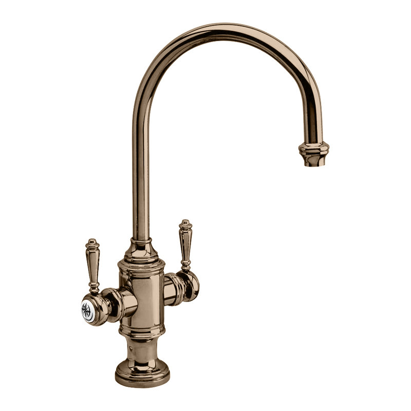 Hampton Two Handle Kitchen Faucet, Tuscan Brass