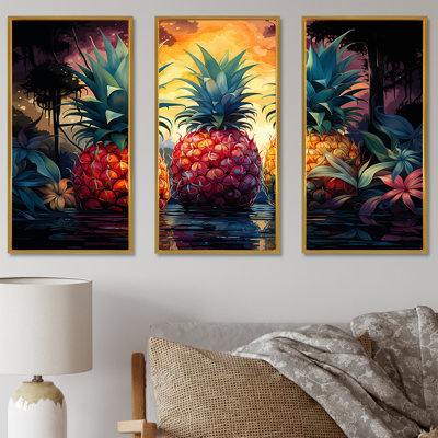 Ensemble de toiles murales ananas
