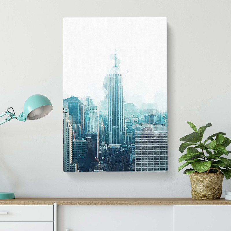 Empire State Building in New York in Abstract - Wrapped Canvas, 91cm H x 60cm W x 3cm D