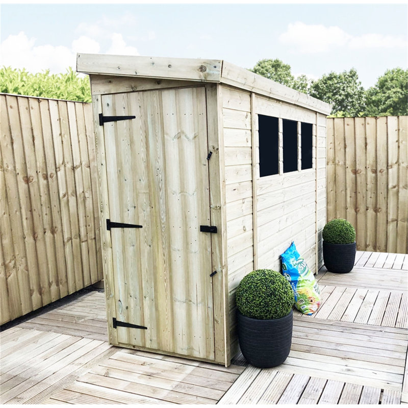 Ryanne 7 ft. W x 3 ft. D Solid Wood Garden Shed