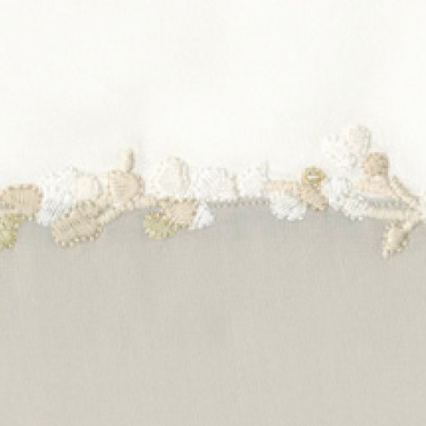 Incanto Embroidery by DEA 100% Cotton Duvet Cover, King Duvet Cover, Ivory;Colonial Gray