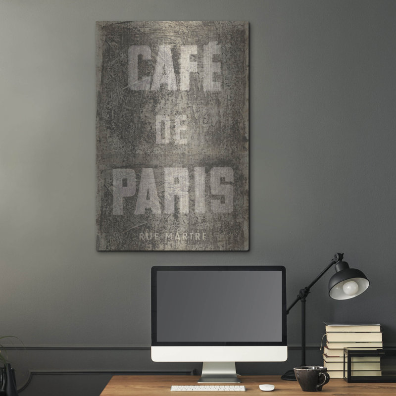 Art mural luxueux en métal «Cafe De Paris» par Wild Apple, 24 po x 36 po, H 36 po x l 24 po