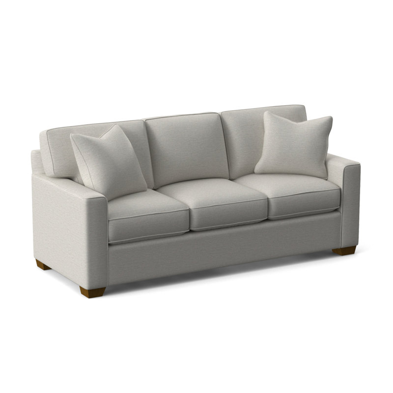 Frye 81'' Upholstered Sofa, White Performance Fabric, Havana