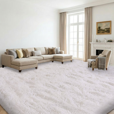 Solid Rug Soft Fluffy White Indoor Area Rug for Living Room Bedroom Nursery Kids Room