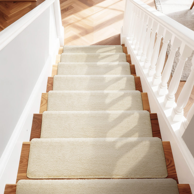 Tapis d'escalier intérieur antidérapant Scarlettrose, Beige, 14