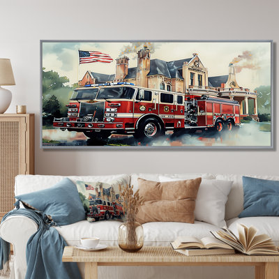 Fire Truck In The Hamptons I - Fireman Wall Art Print