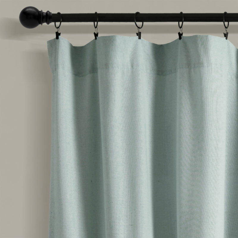 Panneau de rideau simple semi-diaphane avec passe-tringle Ruya, Bleu