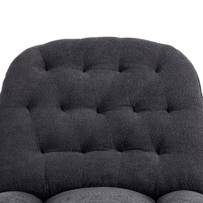 Fauteuil inclinable moderne capitonné, Noir