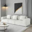Convertible modulaire blanc pour trois personnes de 118 pouces, velours côtelé velours doux, mousse haute, soutien du corps, sans assemblage, utilisation multifonctionnelle dans un lit d'appoint convertible, combinaison, velours velours côtelé, rebond,