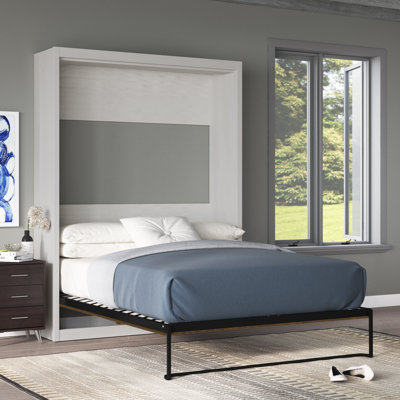 Barham Queen Murphy Bed with Mattress and Power Outlets