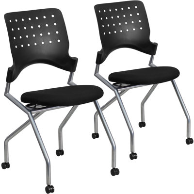 Richfield Galaxy Mobile Nesting Chair with Curved Back and Fabric Seat -  Flash Furniture, 2-WL-A224V-GG
