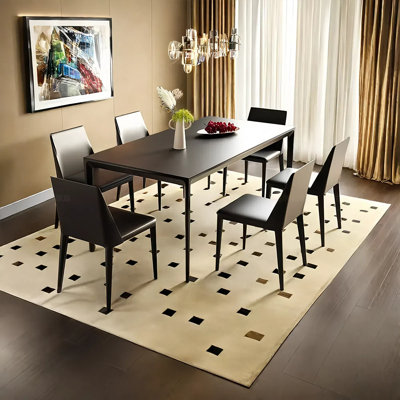 Ensemble de table de salle à manger et de chaises Pure Black Rock