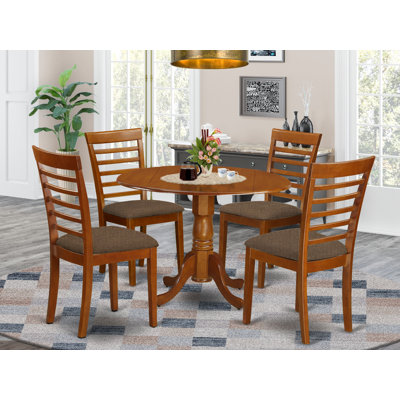 Maytham Drop Leaf Rubberwood Solid Wood Dining Set by Alcott Hill
