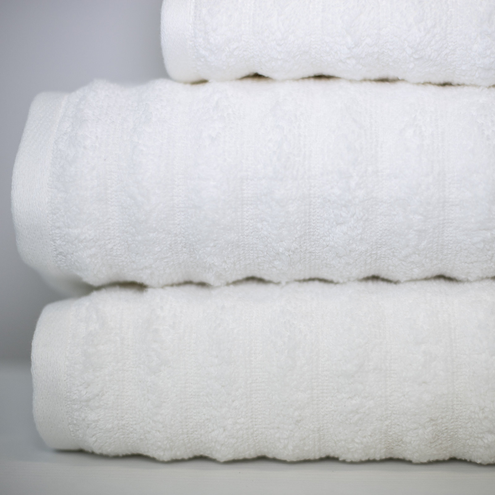 Spa 6-Piece Wavy Combed Cotton Towel Set, White