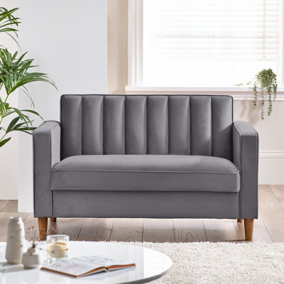 Alicio Luxury Velvet 2 Seater Sofa - Simple Sleek Modern Art Deco Style Design