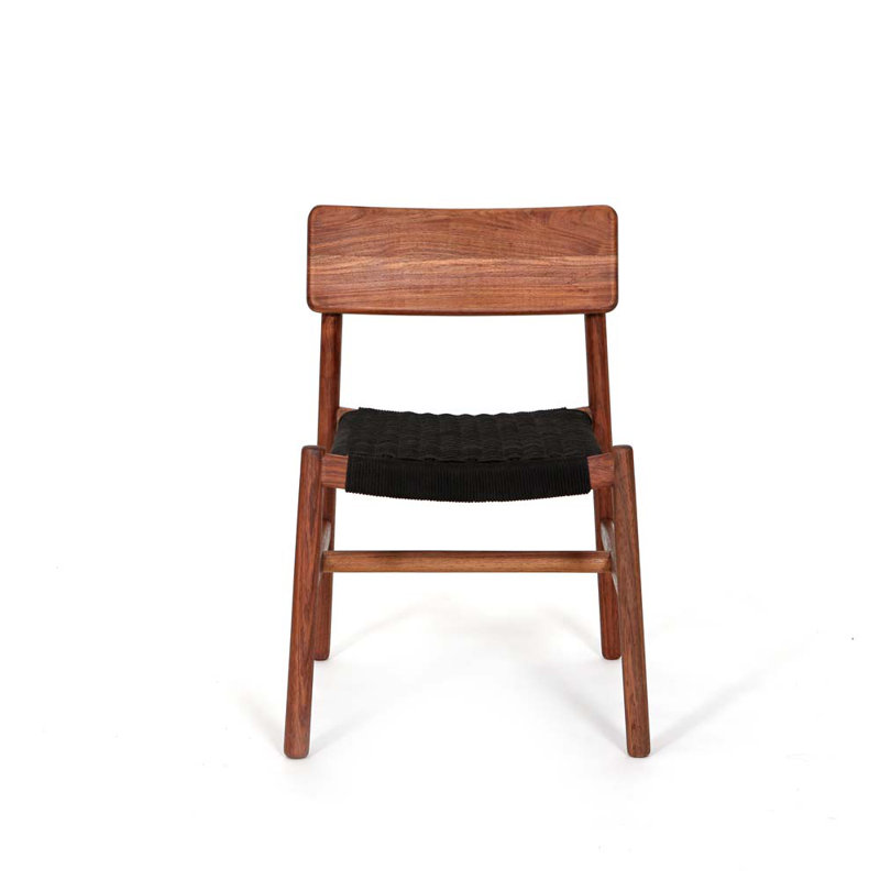 Pirwi Solid Wood Dining Chair, Black