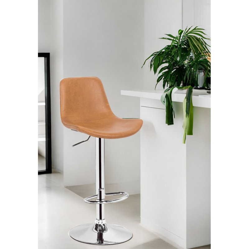 Tabouret pivotant à hauteur réglable Ghislain, Brun clair
