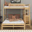 Lit simple superposé au dessus d'un lit double avec bureau et 3 tiroirs de rangement, cadre de lit superposé en bois massif pour enfants, adolescents, adultes