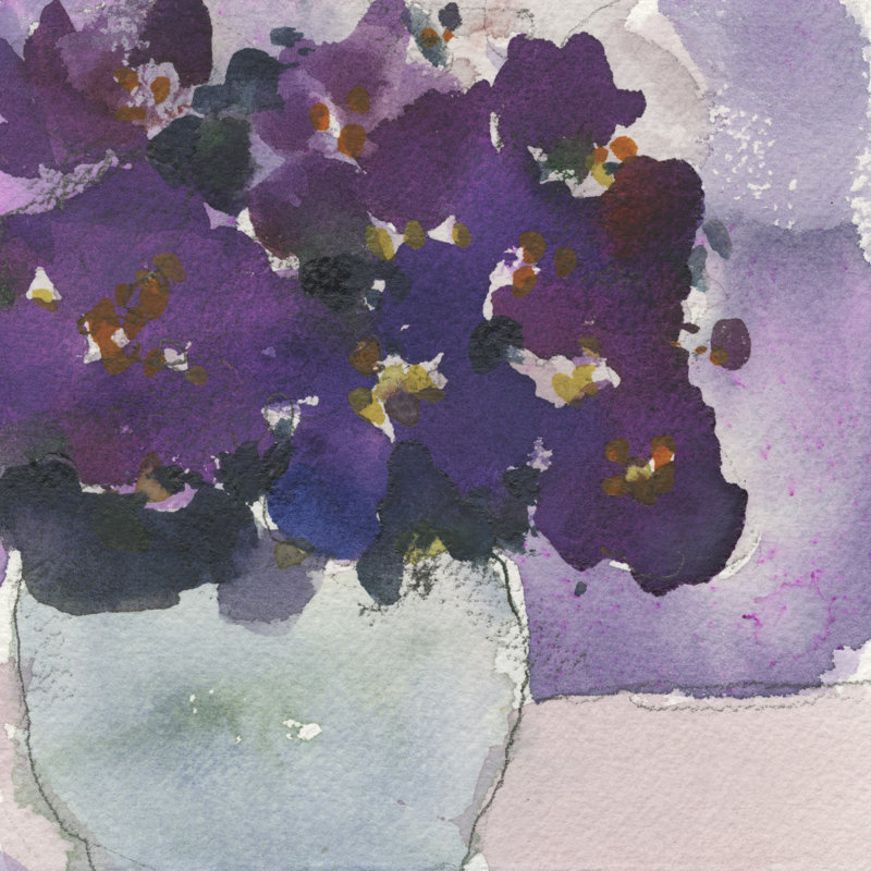 Violet africain II, H 36 po x l 36 po