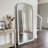 Beaded Arched White Wood Full Length Mirror