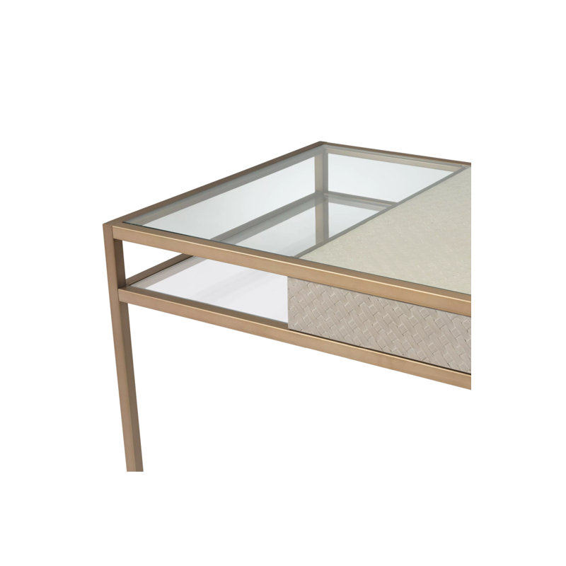 Napa Valley Glass Top Metal Base Writing Desk