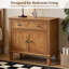 Table de chevet en bois de style champêtre avec station de recharge, tiroir et armoire de rangement à double porte, table d'appoint avec ports USB et Type-C pour chambre ou salon, couleur noyer brun