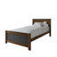 Lit plateforme en bois taille double en noyer-609516710