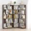Bibliothèque d'angle peu encombrante de 90 cm + bibliothèque extensible de 80 cm, ensemble de 2 tablettes, meubles combinés et assortis-130474906