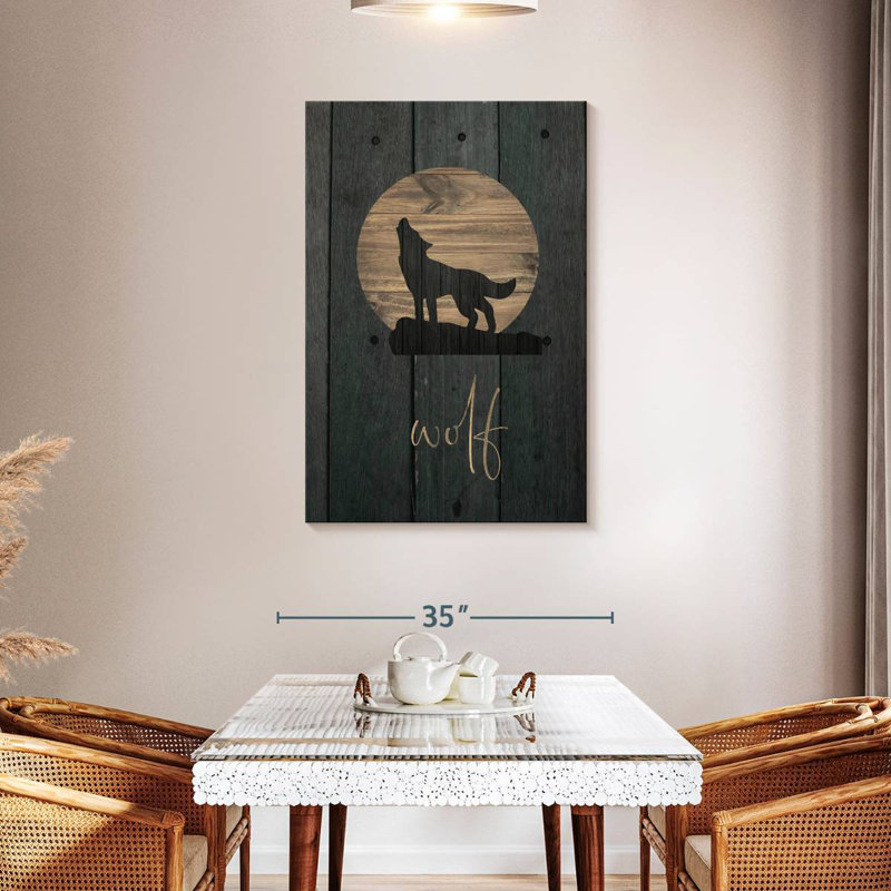 Brampt Wilderness Wood Wolf, 45" H x 30" W
