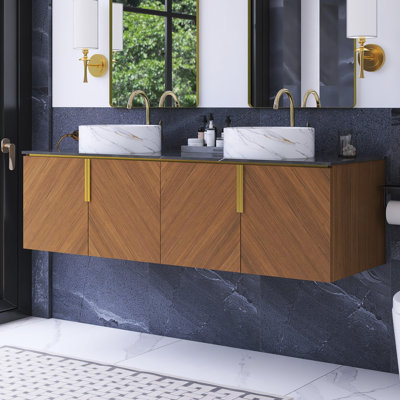 Meuble-lavabo flottant mural moderne de 60 po