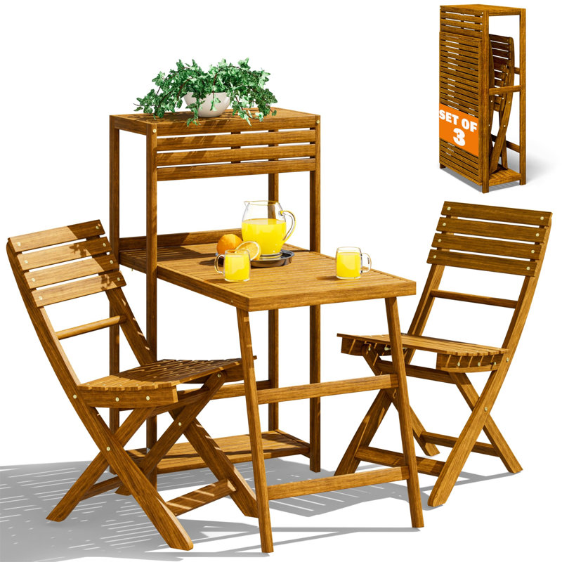 Marazzi 2 - Person Wood Patio Dining Set with Rectangular Table