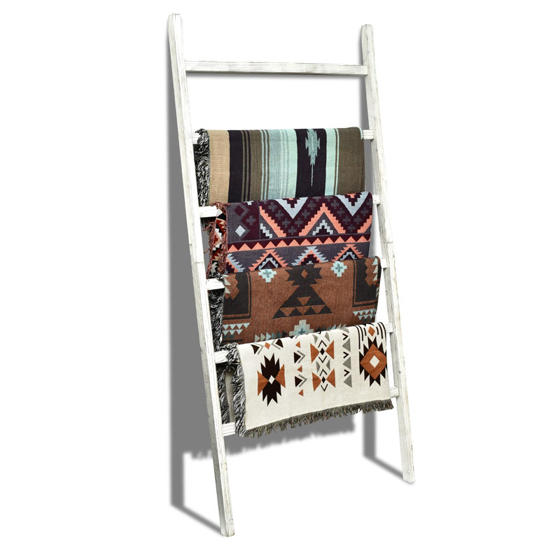Échelle de couverture extra large en bois de 6,4 pi, Blanc