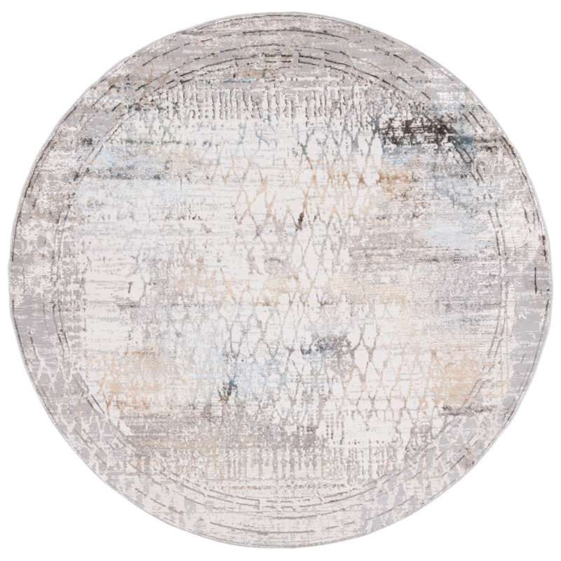 Aicia Air Performance Geometric Rug, Round 6'7"