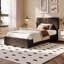 Base de lit plateforme tapissier, tête de lit et lattes en bois, aucun sommier requis-358729356-358729358