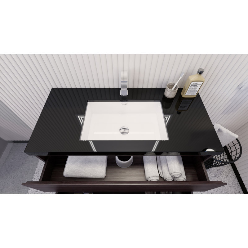 Base de meuble-lavabo Reyes, Chêne gris foncé