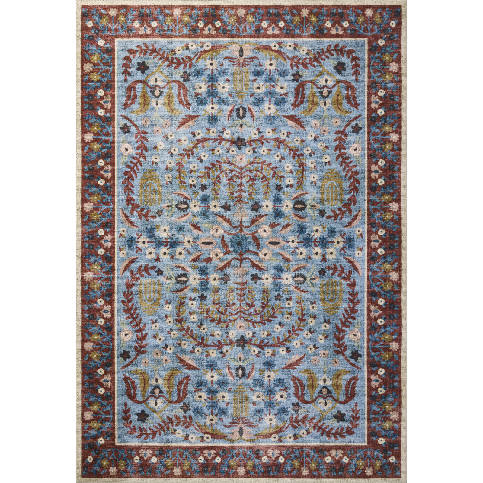 Canopy Red / Blue Area Rug, Rectangle 6' x 9'
