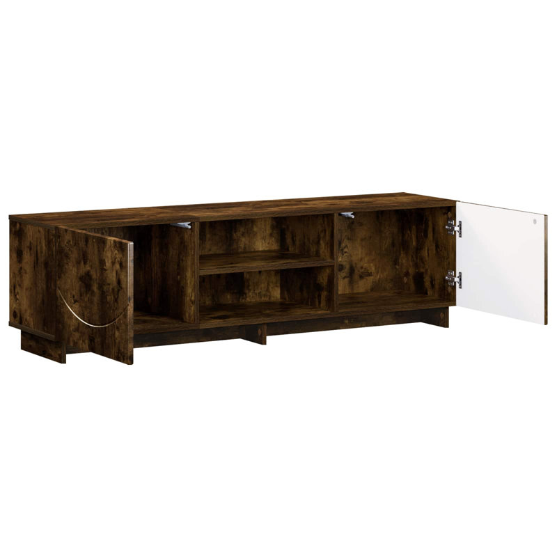 TV Stand, 40cm H x 140cm W x 34.5cm D, Smoked Oak
