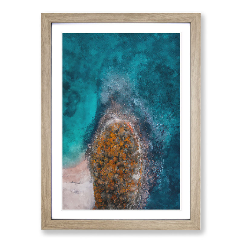Shelly Beach in Australia - Picture Frame Graphic Art, Oak Framed, 36cm H x 27cm W x 2cm D