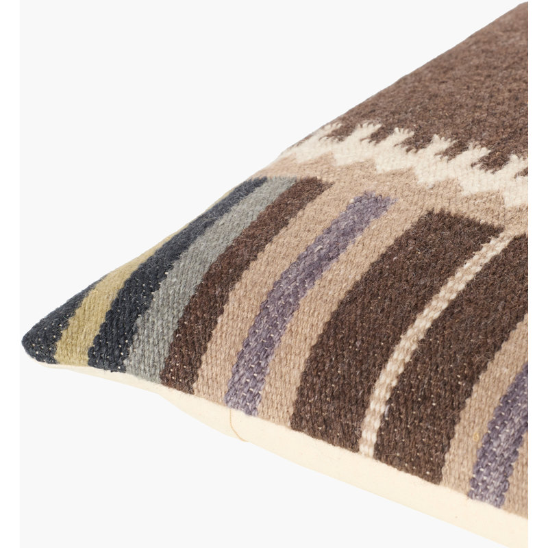 Blanche Accent Pillow, 18"H x 18"W, Brown Striped