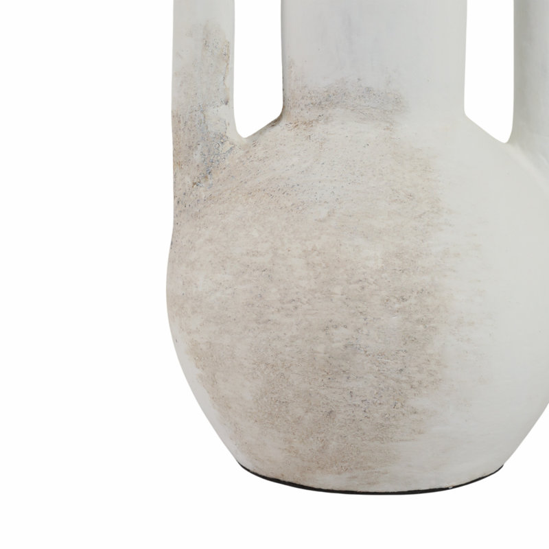 Vase Pottery Woven Terracotta Jute Sculptural Design 19" White for Home Office Bedroom Living Room Decor.