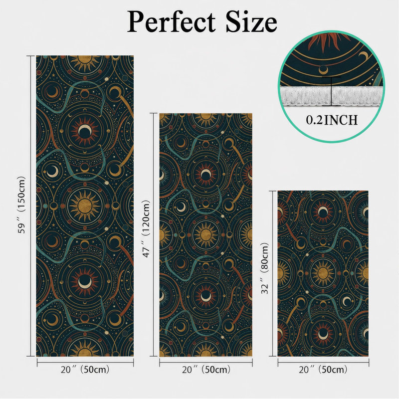 Celestial Swirls Non-Slip Washable Kitchen Mats