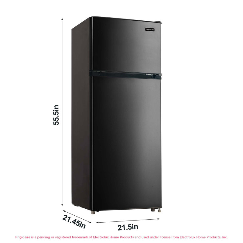 Frigidaire, 7.5 Cu. Ft. Top Mount Refrigerator, Black, Black