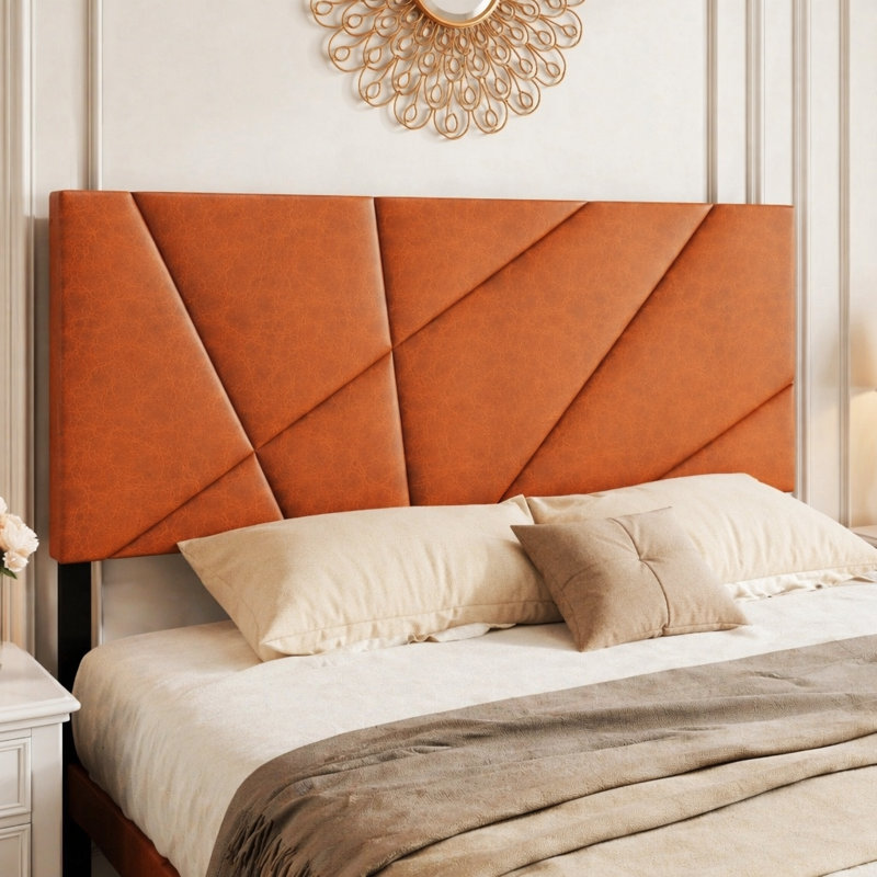 Cadre de lit grand format en métal, lit plateforme carré avec rangement sous le lit, aucun matelas à ressorts requis, brun rétro