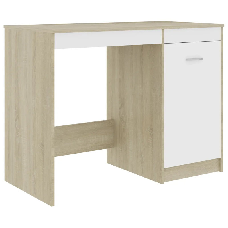 Windover Writing Desk, White/Sonoma Oak