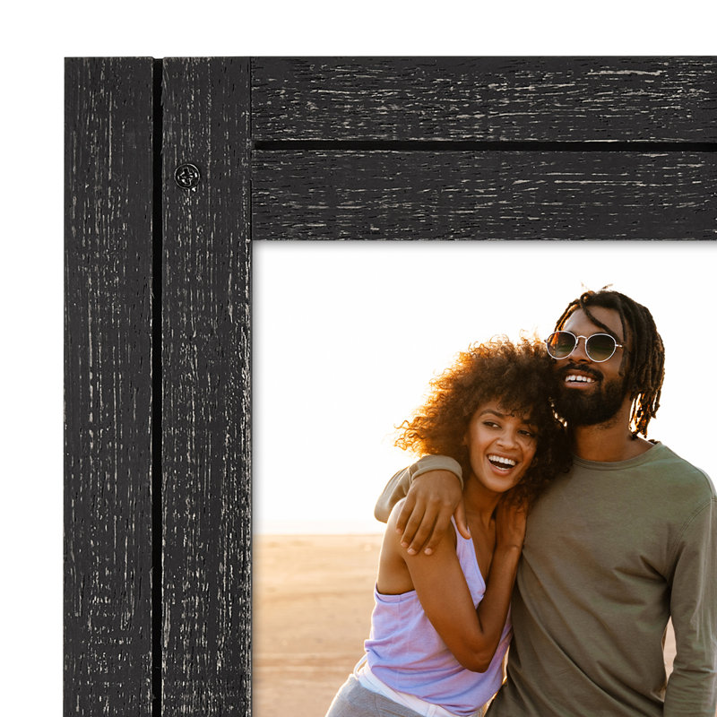 Charcoal Black 5x7 Distressed Wood Picture Frame
