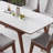 Simple rectangular solid wood legs rock table-108352873