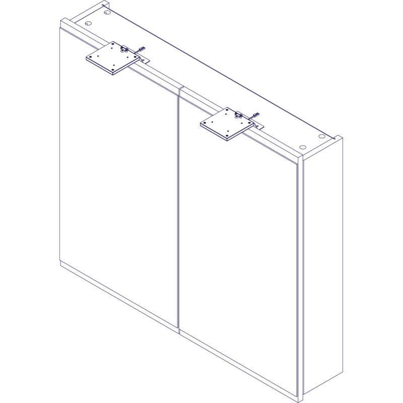 Lima 82mm W 75mm H Surface Frameless Medicine Cabinet Mirror Fixed, White/Stone ash