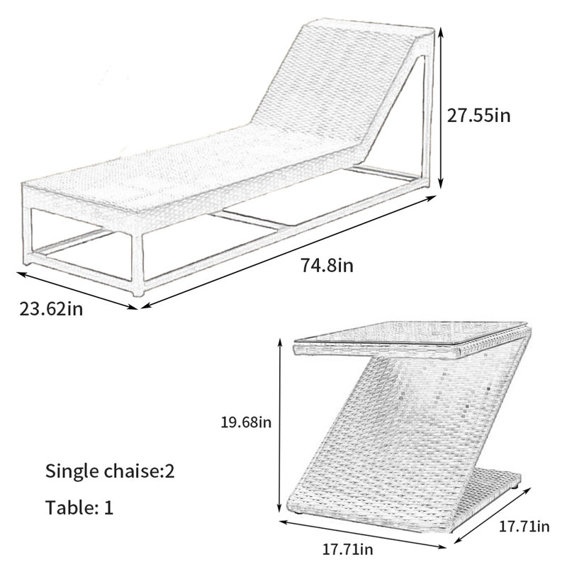 Chaise inclinable pour l'extérieur, 2