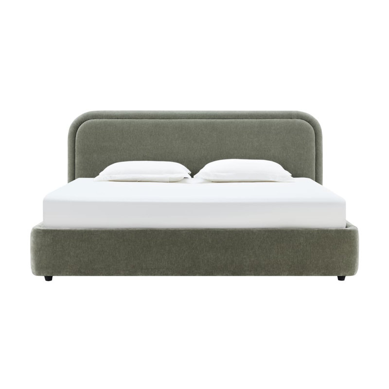 Lit escamotable avec rangement moderne et tête de lit inclinable, Grand, Vert