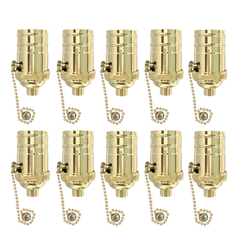Pull Chain Lamp Socket Lighting Kit, Polished Brass